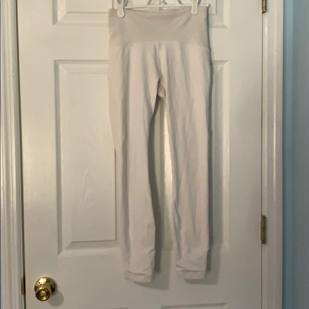 White mesh panel leggings